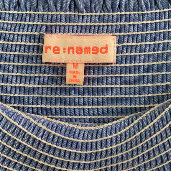 Off the shoulder top blue with optional string tie - Picture 3 of 4